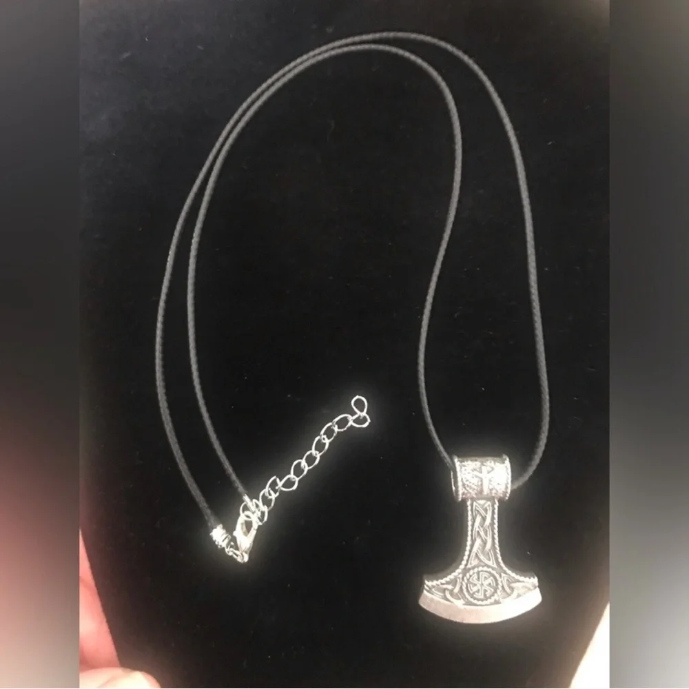 Silver Viking Axe Pendant Necklace